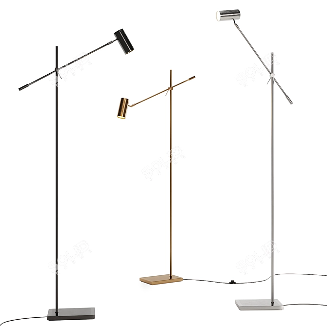 Sleek LED Task Floor Lamp 3D model image 1