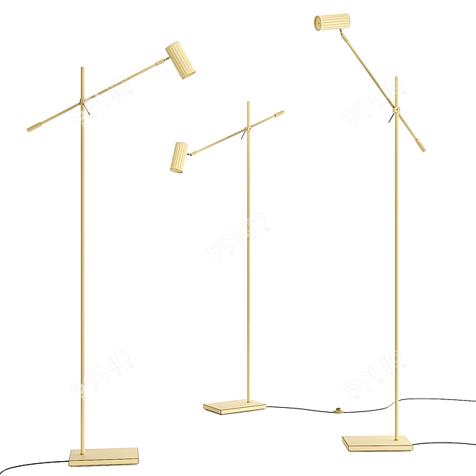 Sleek LED Task Floor Lamp 3D model image 3