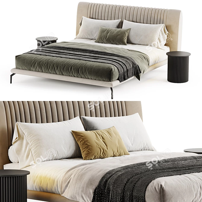 Globo Double Bed Modern Elegance 3D model image 2