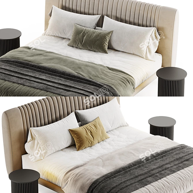 Globo Double Bed Modern Elegance 3D model image 3