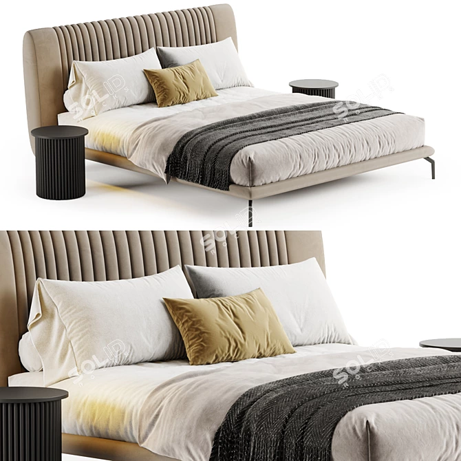 Globo Double Bed Modern Elegance 3D model image 5