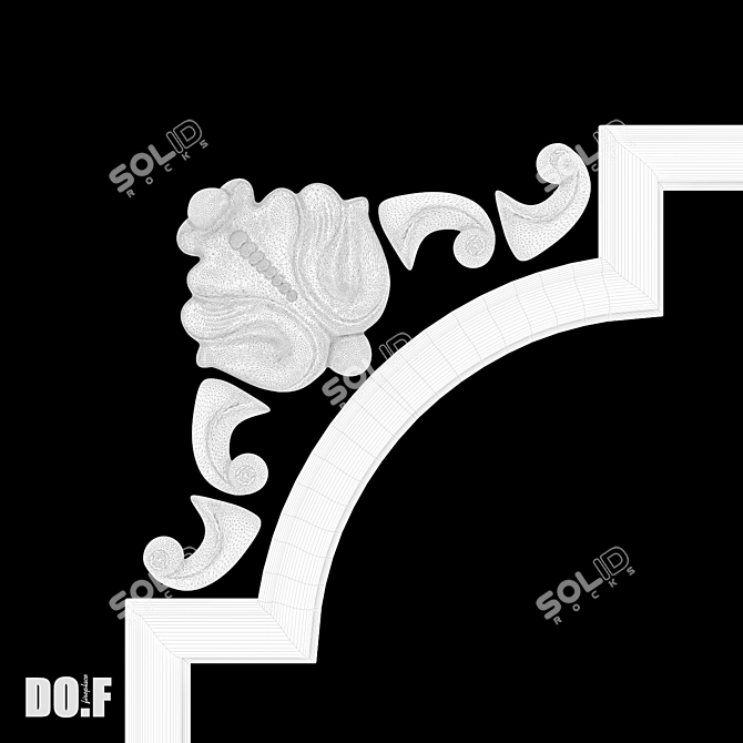 Customizable U13 Decorative Corner 3D model image 1