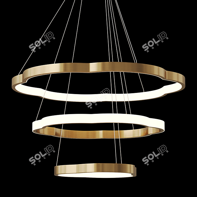 Waveform LED Chandelier SVENNAR 3D model image 2