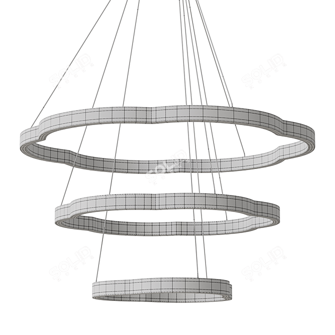 Waveform LED Chandelier SVENNAR 3D model image 5