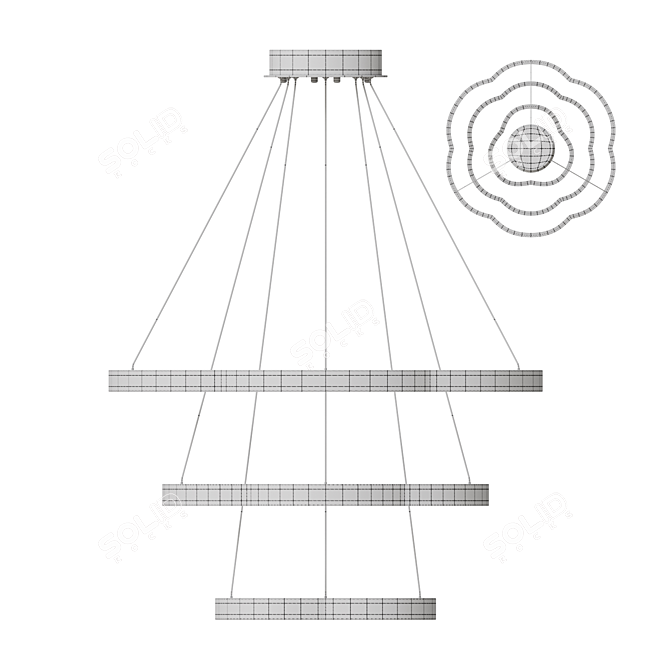 Waveform LED Chandelier SVENNAR 3D model image 6