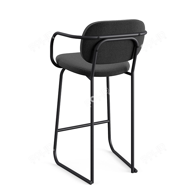 Sleek Ergonomic Sled Bar Stool 3D model image 4