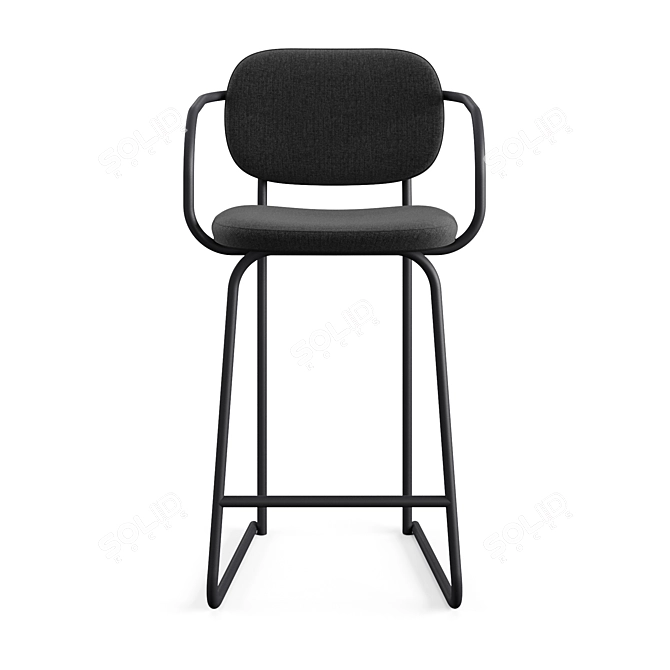 Sleek Ergonomic Sled Bar Stool 3D model image 5