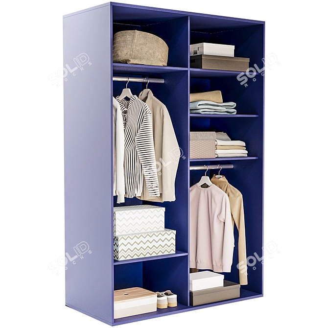 M Trio Wardrobe Closet Cabinet 3D model image 1