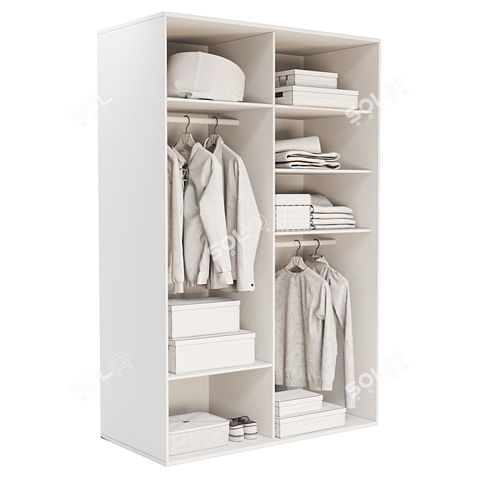 M Trio Wardrobe Closet Cabinet 3D model image 4