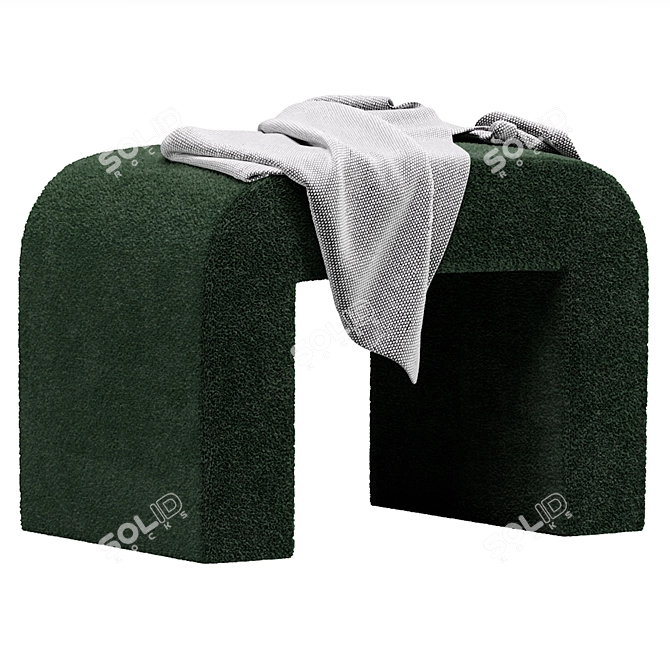 Rint Bucle White Pouf Stand 3D model image 2