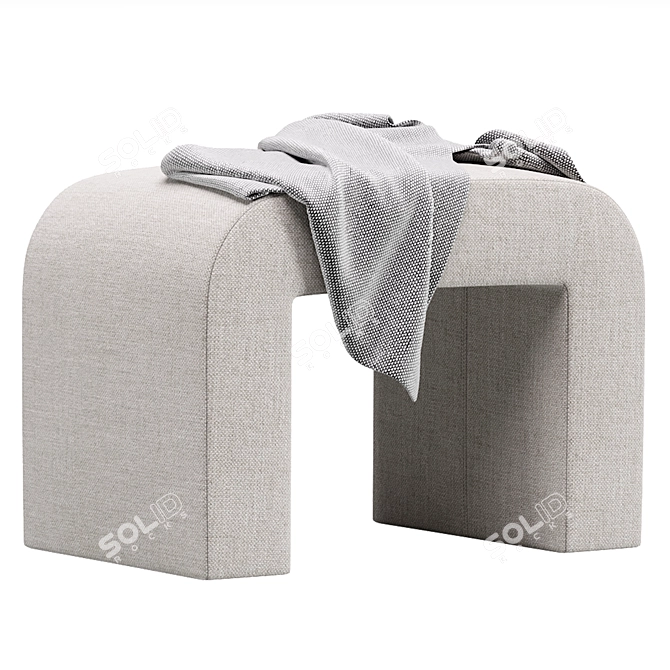 Rint Bucle White Pouf Stand 3D model image 3