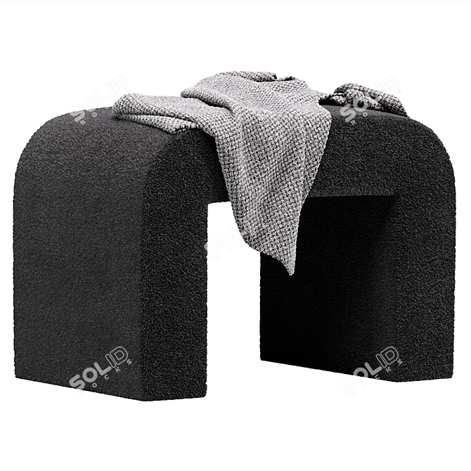 Rint Bucle White Pouf Stand 3D model image 4