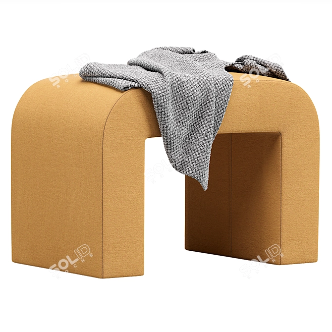 Rint Bucle White Pouf Stand 3D model image 5