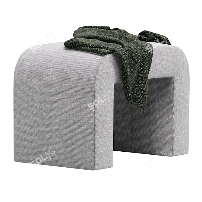 Rint Bucle White Pouf Stand 3D model image 6