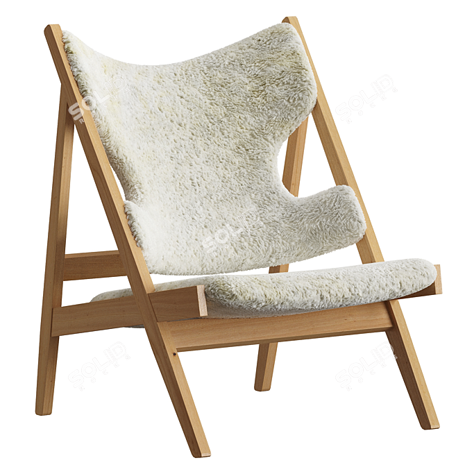 Mid-Century Modern Knitting Chair 3D model image 1