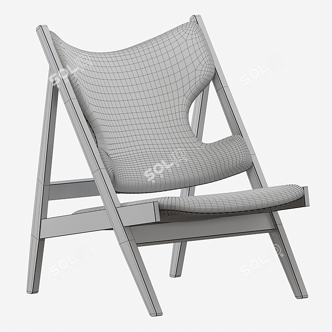 Mid-Century Modern Knitting Chair 3D model image 2