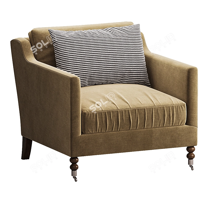 Elegant Modern Fabienne Accent Chair 3D model image 1