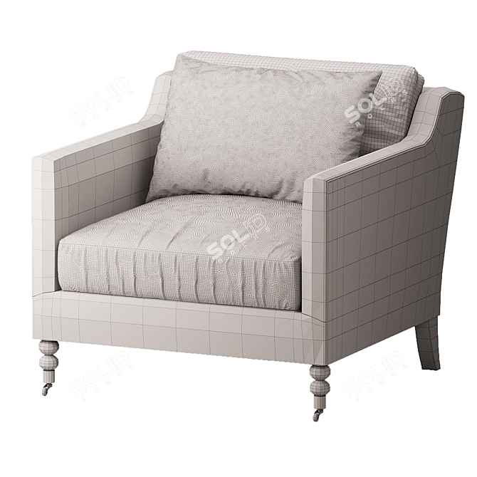 Elegant Modern Fabienne Accent Chair 3D model image 3