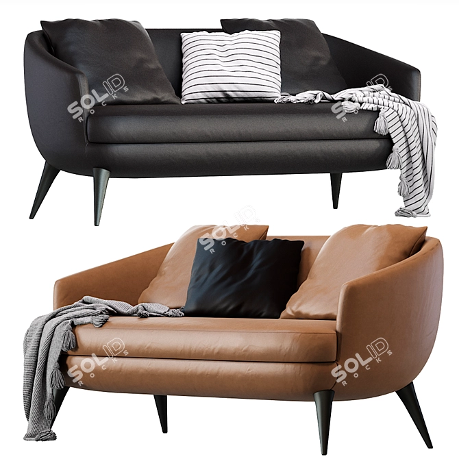 Elegant Raphael Sofa 4 Colors 3D model image 1