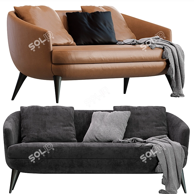 Elegant Raphael Sofa 4 Colors 3D model image 4