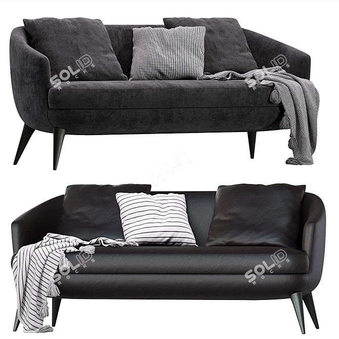 Elegant Raphael Sofa 4 Colors 3D model image 6