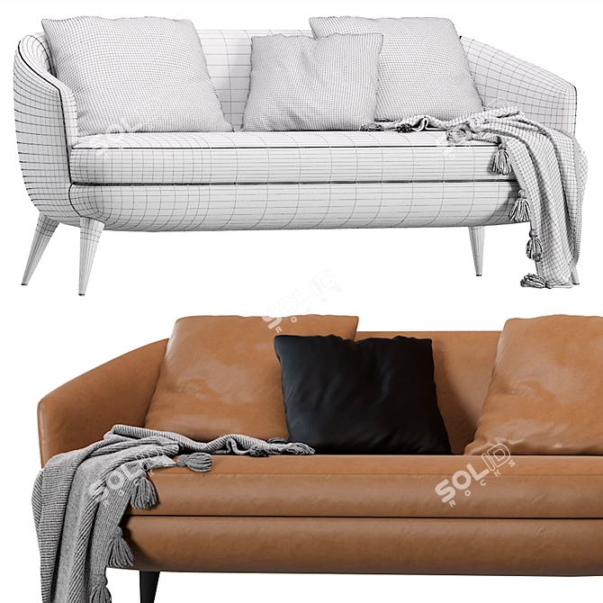 Elegant Raphael Sofa 4 Colors 3D model image 7