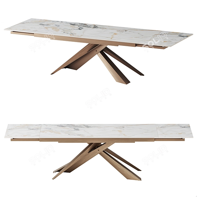 Esmeralda Folding Table with Ceramic Tabletop 3D model image 2