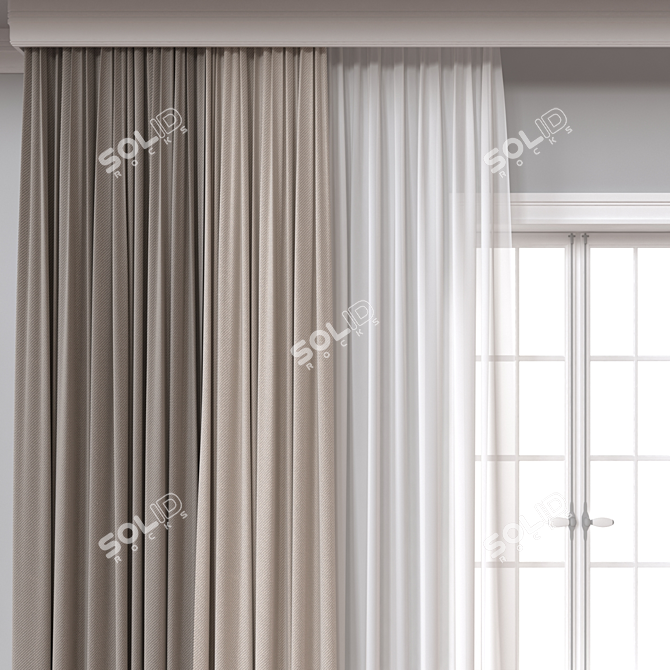 Multi-Format Curtain Model, 3D Asset 3D model image 3