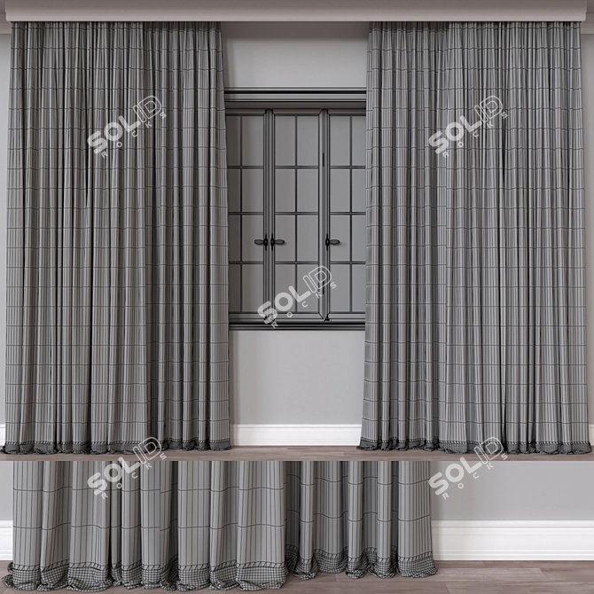 Multi-Format Curtain Model, 3D Asset 3D model image 4