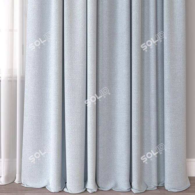 Multi-Format 3D Curtain Model 3D model image 2