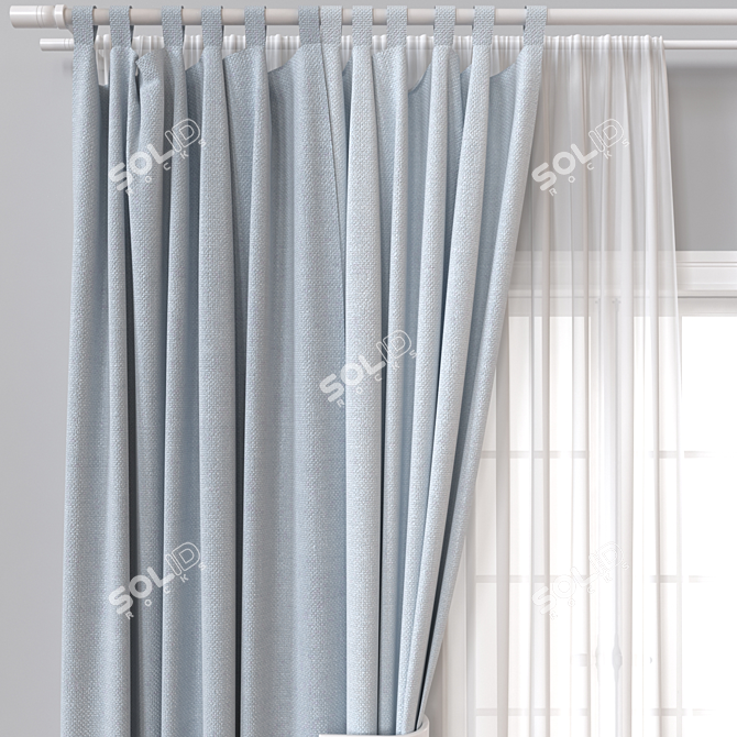 Multi-Format 3D Curtain Model 3D model image 3