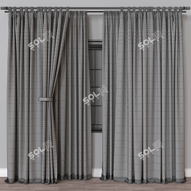 Multi-Format 3D Curtain Model 3D model image 4