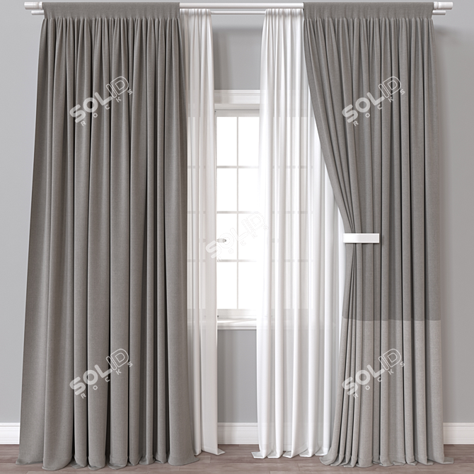 Modern Curtain Render Models 821 3D model image 1