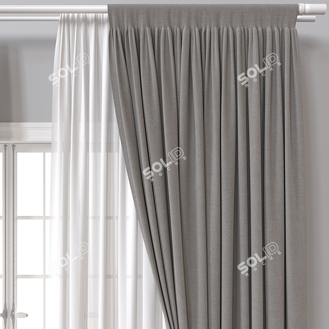 Modern Curtain Render Models 821 3D model image 3