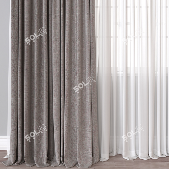 Versatile 3D Curtain Model 3D model image 2