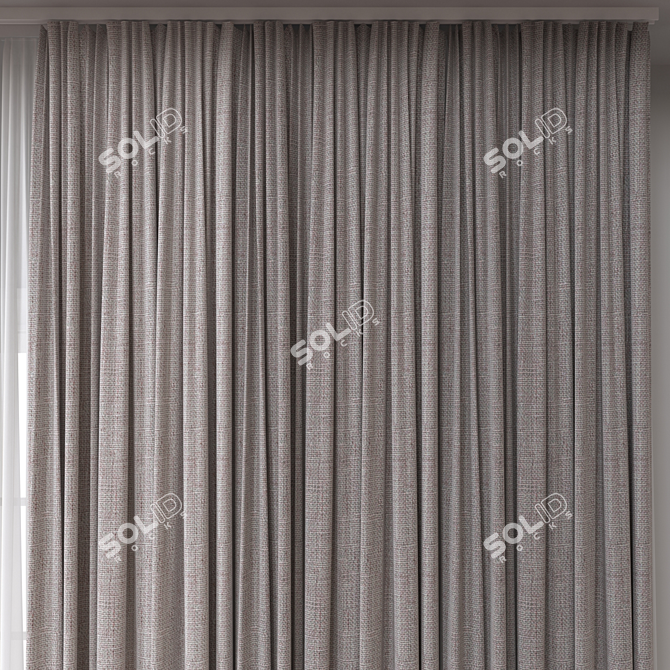 Versatile 3D Curtain Model 3D model image 3