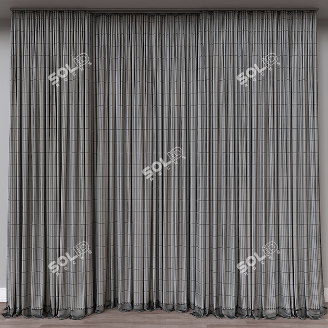 Versatile 3D Curtain Model 3D model image 4