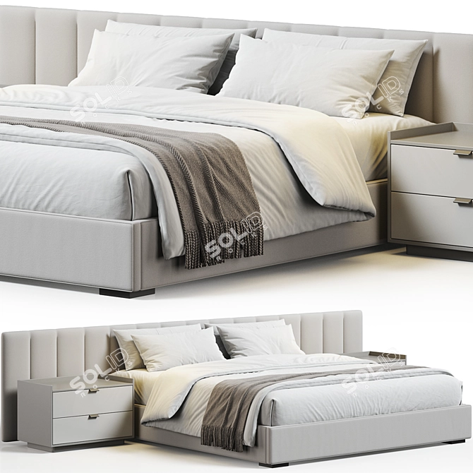 Sophisticated RH Modena Bed Design 3D model image 1