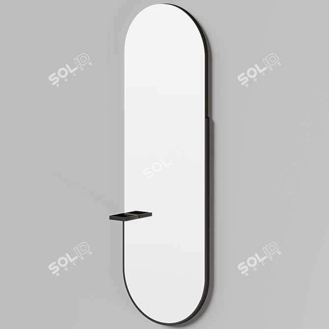 Elegant Oval Wall Mirror Stand 3D model image 2