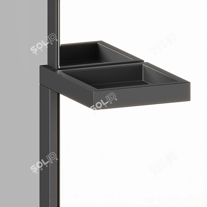 Elegant Oval Wall Mirror Stand 3D model image 3