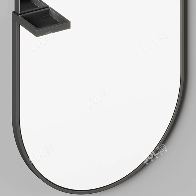 Elegant Oval Wall Mirror Stand 3D model image 4
