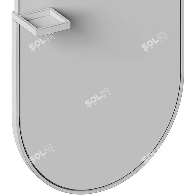 Elegant Oval Wall Mirror Stand 3D model image 5