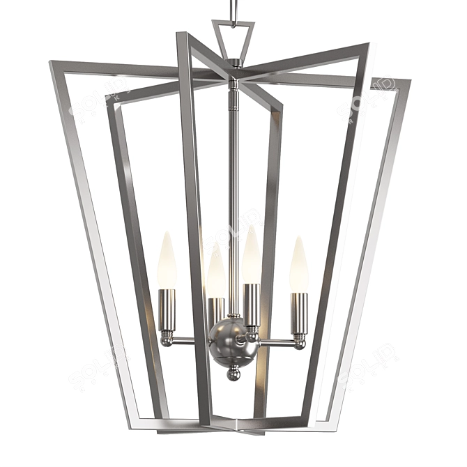 Franz Geometric Chandelier Silver 3D model image 2