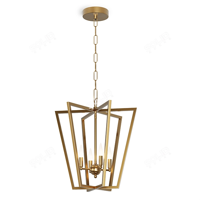 Franz Geometric Chandelier Silver 3D model image 3