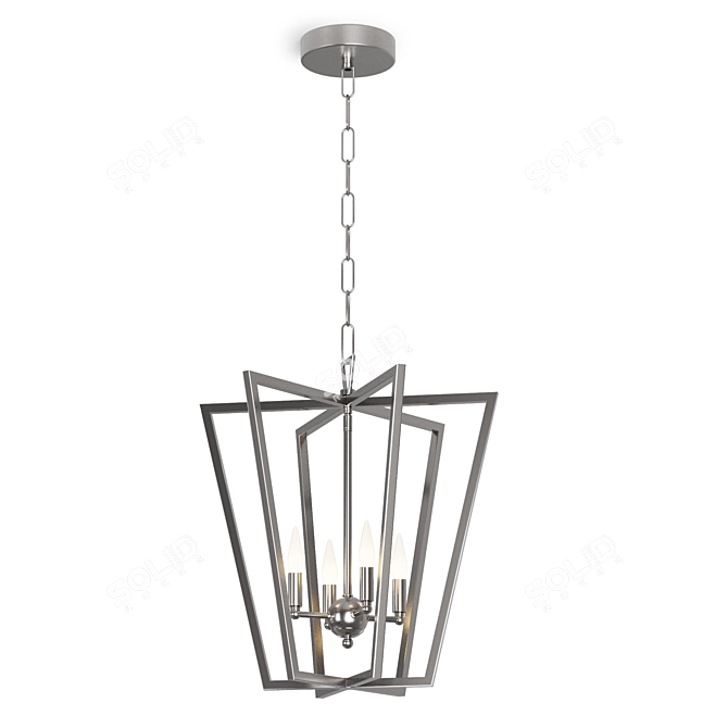 Franz Geometric Chandelier Silver 3D model image 4