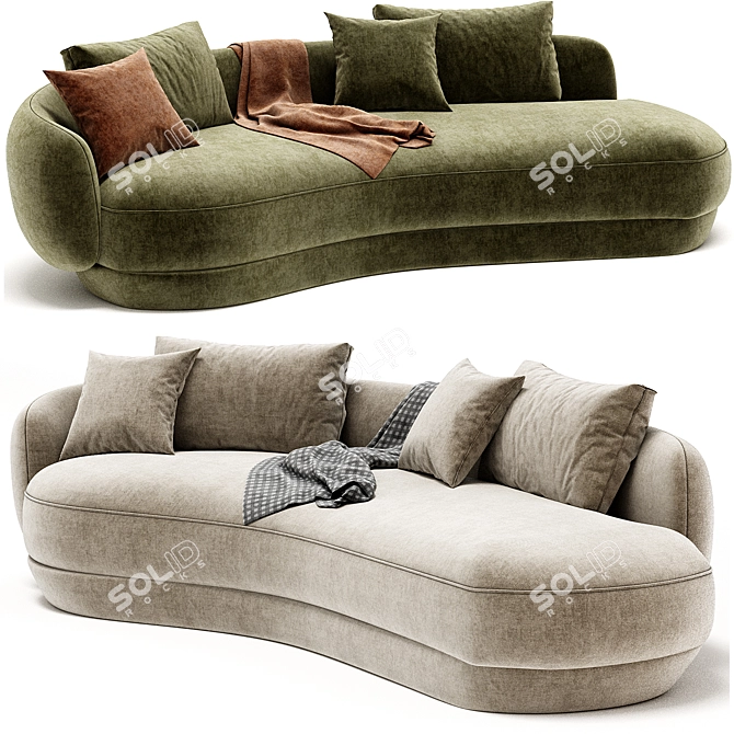 Designer AMALFI Sofa: Modern Elegance 3D model image 1