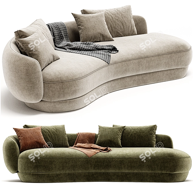 Designer AMALFI Sofa: Modern Elegance 3D model image 3