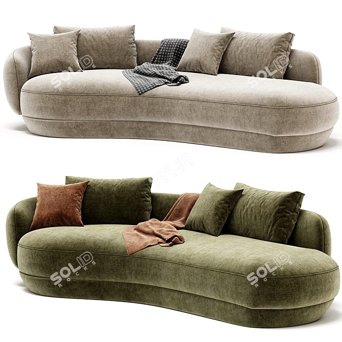 Designer AMALFI Sofa: Modern Elegance 3D model image 4