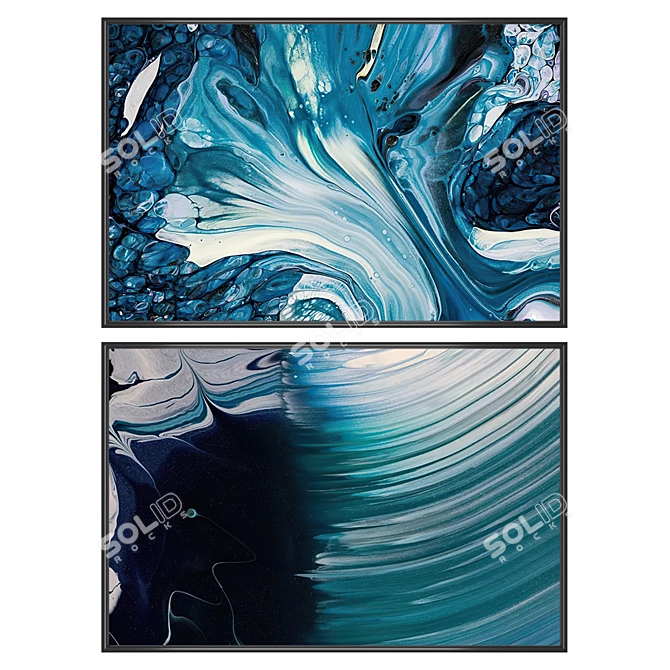 Wall Art Set with Frames 3D model image 1