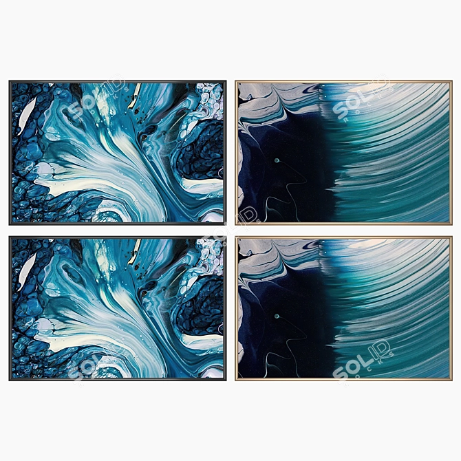 Wall Art Set with Frames 3D model image 2